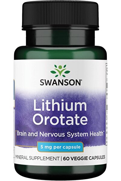 SWANSON Lithium Orotate - 5 mg Elemental Lithium (60 Veggie Capsules)