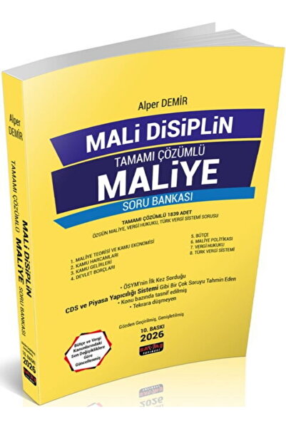Savaş Yayınevi Savaş Yayınları 2026 Mali Disiplin Maliye Soru Bankası