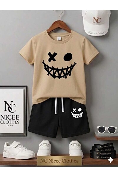 NC Nicee Clothes ΚΑΛΟΚΑΙΡΙΝΟ ΠΑΙΔΙΚΟ ΜΠΛΟΥΖΑΚΙ ΚΑΙ ΣΟΡΤΣ UNISEX (ΜΑΥΡΟ ΣΧΕΔΙΟ...