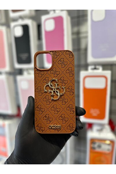 TAK Bİ KILIF iPhone 14 15 Uyumlu Desenli Büyük Metal Logolu Premium Kılıf Kam...