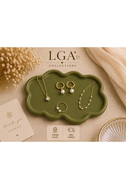 LGA COLLECTİONS EL YAPIMI DEKORATİF TEPSİ SUNUMLUK