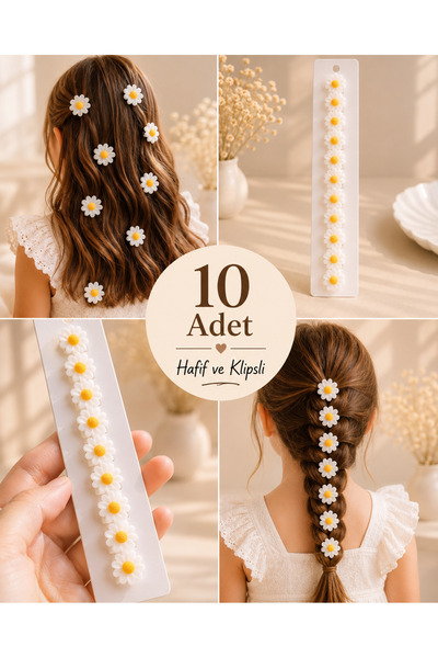 HER ŞEY NOTA www.herseynota.com Daisy Figured Hair Earrings Set of 10 – Minim...