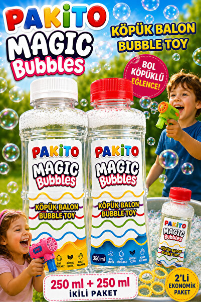 PAKİTO Bubble Köpük Sıvısı Solüsyonu Köpük Tabancaları Ve Diğer Oyuncaklar iç...