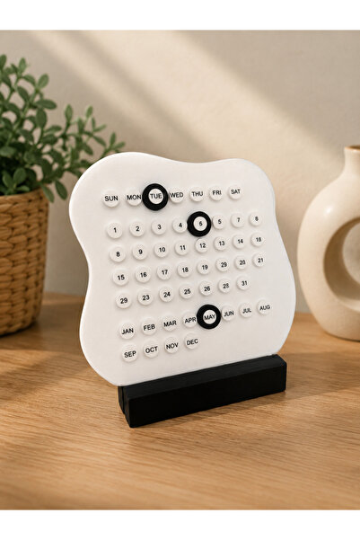 lysiaaccessory Süresiz Masa Takvimi – Minimal Dekoratif Masaüstü Takvim - Per...