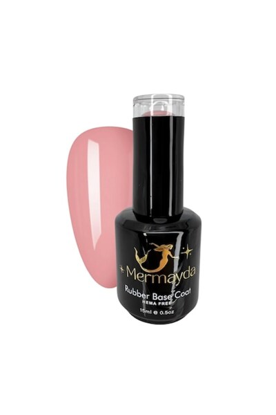 Mermayda Semi-permanent Rubber Base Nail Polish, Hema Free, Style, Nude, 15ml
