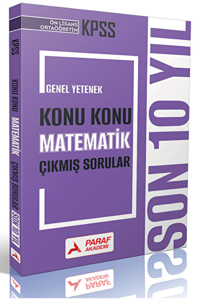Paraf Akademi KPSS ÖN LİSANS ORTAÖĞRETİM GENEL KÜLTÜR MATEMATİK KONU KONU ÇIK...