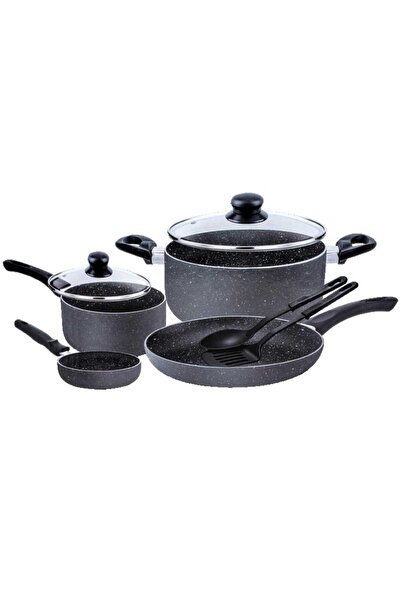Chefline 8 pcs Marble-Coated Non-Stick Cookware Set