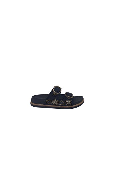 Zerhan Pienn 124 Women's Black Buckle Slippers
