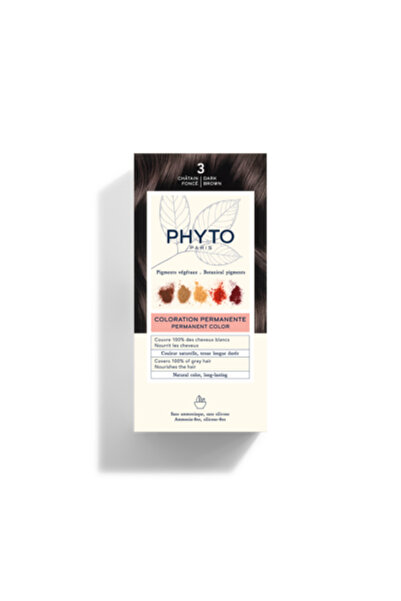 Phyto Κιτ Βαφής Μαλλιών Χρώμα 3 Σκούρο Καφέ