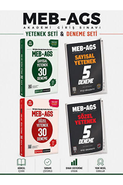 Pegem Akademi Yayıncılık Pegem 2026 MEB AGS Sözel Mantık Sayısal Mantık Denem...