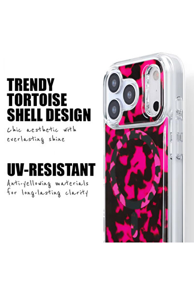 Crong Husă Deluxe MAG - Husă iPhone 17 MagSafe (Roz Tortoise)
