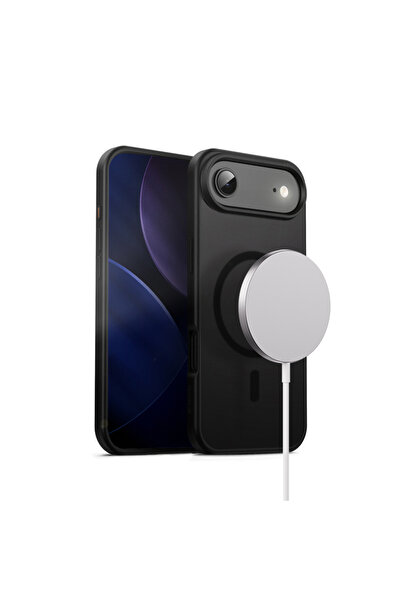 Crong Husă Hybrid Frost MAG - Husă MagSafe iPhone Air (negru)