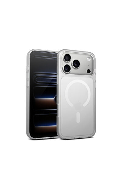 Crong Husă Hibridă Mată Magnetică - Etui MagSafe iPhone 17 Pro (bia≈Çy)
