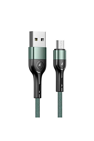 Usams Kabel pleciony U55 2A micro USBzielony/green 1m SJ450USB02 (US-SJ450)