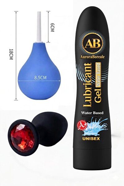 AuroraBoreale Büyük Boy A+ Plus Sade Kayganlaştırıcı Jel Siyah Pompası Kırmız...