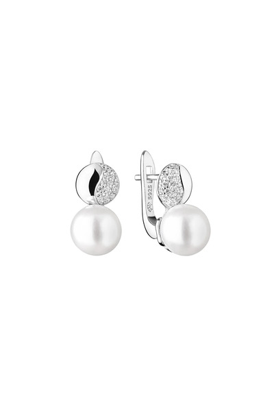 MANAVA Silver earrings with natural pearls - Yin Yang