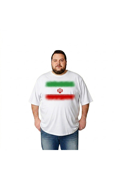 sngl Men's Large Size Short Sleeve Iran Flag Printed T-Shirt 3XL 4XL 5XL 6XL ...
