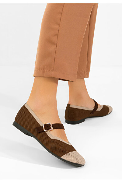 B T Shoes Balerini cu bareta Casanda maro