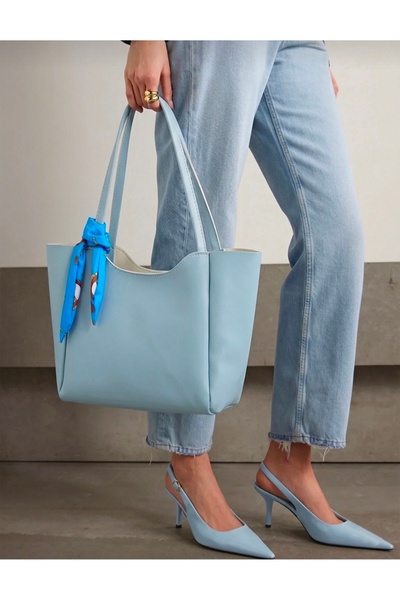 HH Kontes Kadın Fularlı Fermuarlı Shopper El ve Omuz Çantası