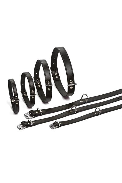 Beeztees Beezteez Leather Collar Black 32X10