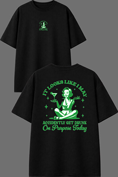 VSRN It Looks Like I Designed It Front and Back Printed Black Oversize T-Shirt