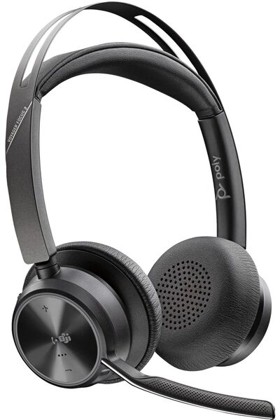 HP POLY Voyager Focus 2 Certificat Microsoft Teams Căști USB-C-C + Adaptor US...