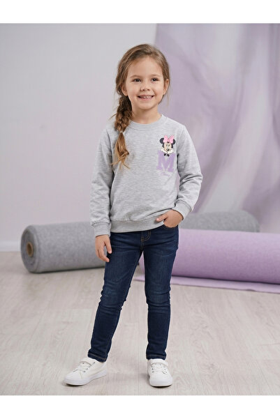 minika kız çocuk ön-arka baskılı mevsimlik sweatshirt