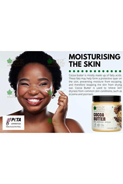 Bliss of Earth Cocoa Butter, Pure Natural Body Butter, 3x200g | Cosmetic & DIY Skincare Use
