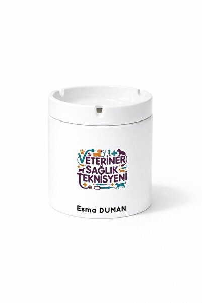 Kirbi Reklam Veterinary Health Technician Profession Double-Sided Printed Ash...