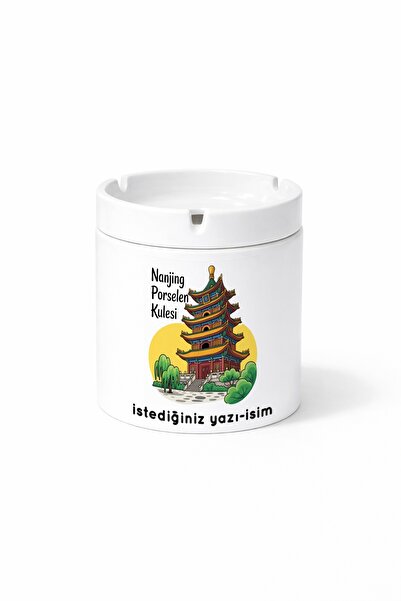Kirbi Reklam Diger Nanjing Porcelain Tower Pagoda Double-Sided Printed Ash Tr...
