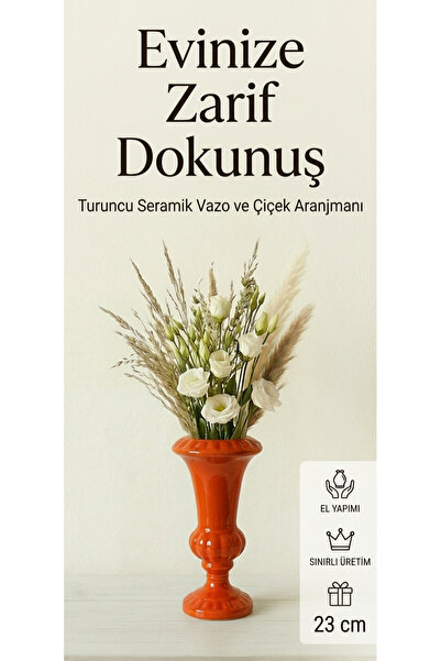 Velorahomee İskandinav, Bohem ve Modern dekorasyon Çiçek Aranjmanı 23cm"