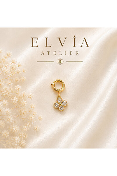Elvia Atelier Ucu Kolye ve Bileklik Ucu Taşlı Yonca