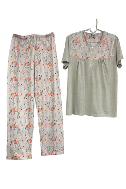 Nena -24873- Short-Sleeved 100% Cotton Pajama Set with a Royal Pattern