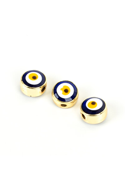 yfhobi 1 Adet - 8 mm Çift Taraf Nazar Mineli Ortadan Delik Yuvarlak Uç, Charm...