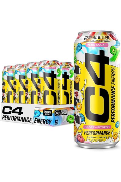 C4 Energy Carbonated Zero Sugar Energy Drink, Pre Workout Drink + Beta Alanin...