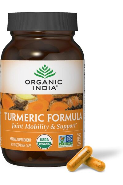 Organic India مكمل عشبي من الكركم والكركمين - لدعم حركة المفاصل وتعزيز جهاز ا...