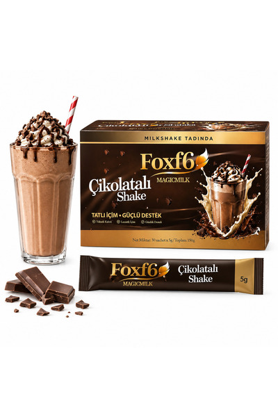 Foxf6 Magic Milk Çikolatalı Shake 30 Saşe x 5 g Milkshake Tadında Yüksek Kalo...