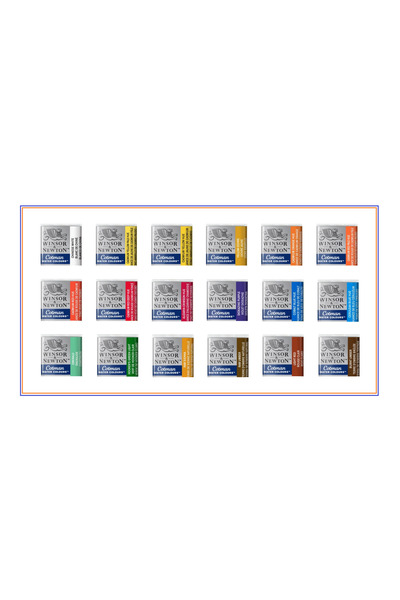 Winsor Newton 18 Renk Cotman Yedek Sulu Boya Tableti Seti 1/2 Yarım Tablet Ku...