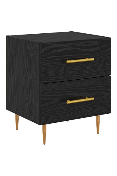 vidaxl Dulap de noapte Stejar Negru 40 x 35 x 47,5 cm Lemn compozit