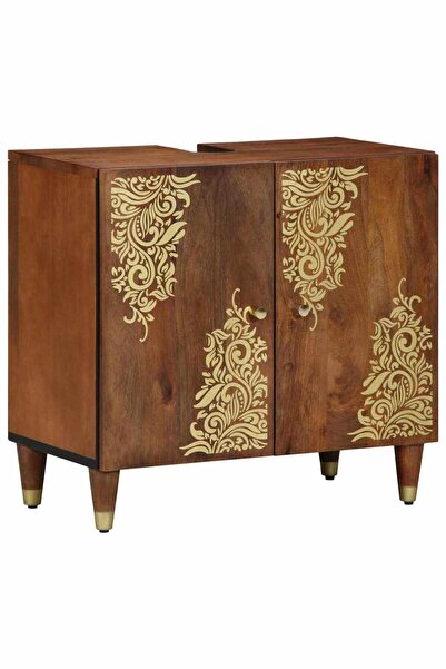 vidaxl Dulap de chiuvetă cu depozitare Maro miere 62 x 33 x 58 cm