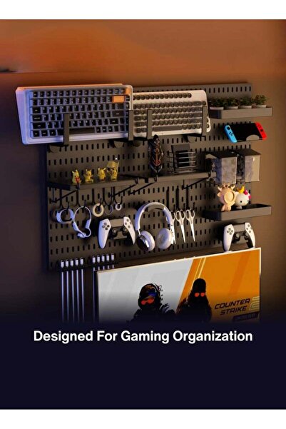 Arabest 33x22 Inch Pegboard Combo Kit, Modular Gaming Organizer with Hooks & ...
