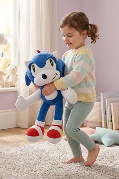 Solemia 50 CM Büyük Boy Sonic Peluş Oyuncak – Yumuşacık Sevimli Kahraman Çocuk Hediyesi