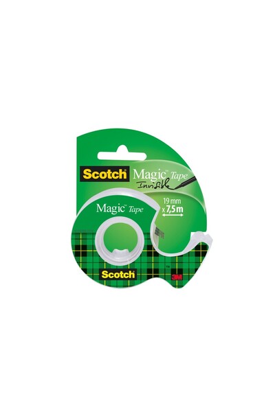 Scotch Bandă adezivă 19 mm x 7,5 m cu dispenser Magic