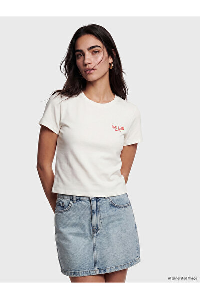 LC Waikiki Tricou de damă cu guler rotund și imprimeu Malibu