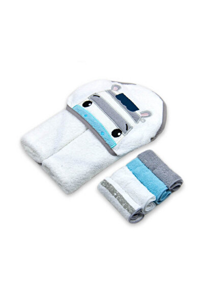 Mother's Choice Baby Gift Set with Hooded Towel and 4 Mini Towels, Cotton, Zebra