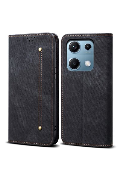 sscase Denim Texture Θήκη Βιβλίο Black (Xiaomi Redmi Note 14S 4G)