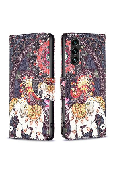 sscase Colored Drawing Θήκη Πορτοφόλι Flowers Elephant (Samsung Galaxy A35 5G)