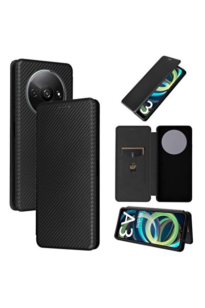 sscase Carbon Fiber Θήκη Βιβλίο Black (Xiaomi Redmi A3)