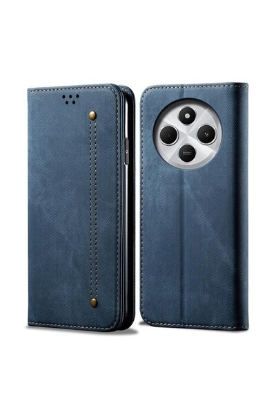 sscase Denim Texture Θήκη Βιβλίο Blue (Xiaomi Redmi 14C 4G/Poco C75 4G)