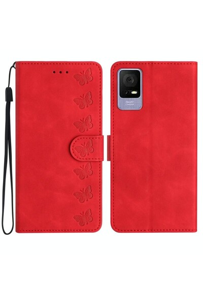 sscase Seven Butterflies Θήκη Πορτοφόλι Red (TCL 405 / 406 / 408)